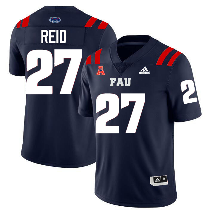 #27 Terez Reid FAU Jersey,Florida Atlantic Owls Football Jersey,Uniforms,Gears-Navy